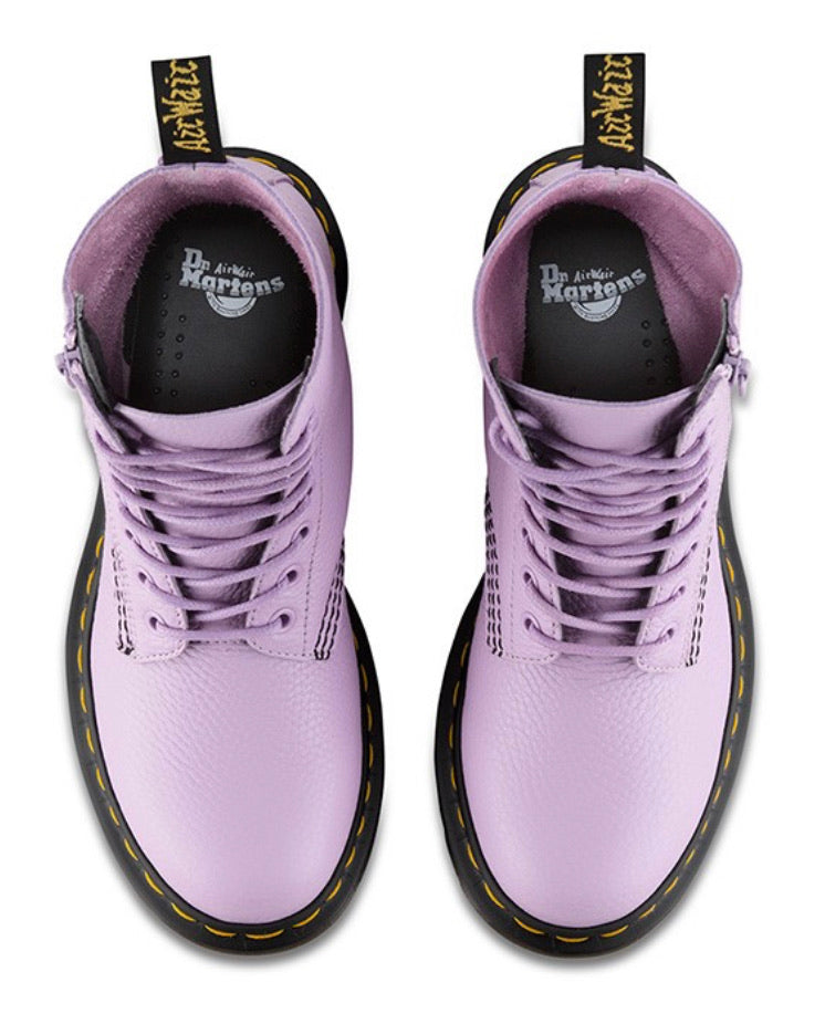 Dr. Martens 1460 Pascal Soft Leather Orchid Purple 8 Eyelet Zip Ankle Boot