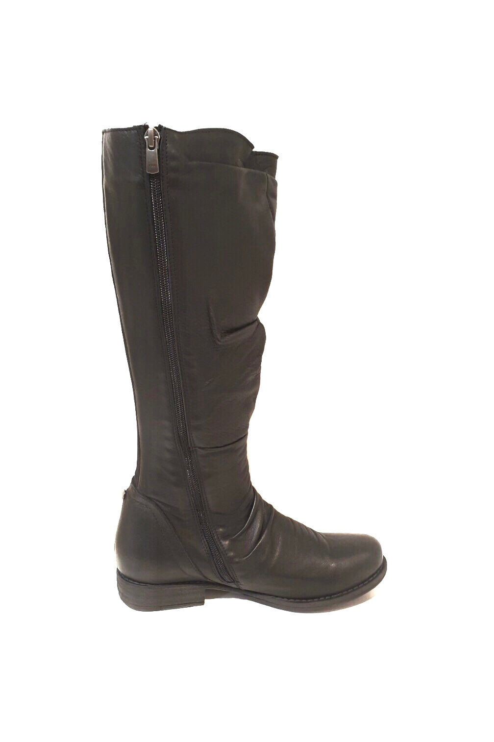 Cabello Comfort Piraz Black Double Zip Knee High Boot Made In Turkey