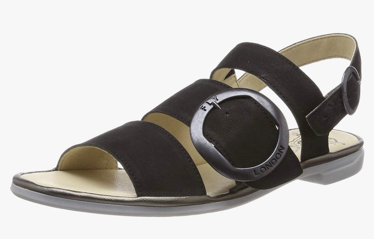 Fly London CODO006FLY Black/Bronze Cupi/Idra Women's Flats Sandals Made In Portugal