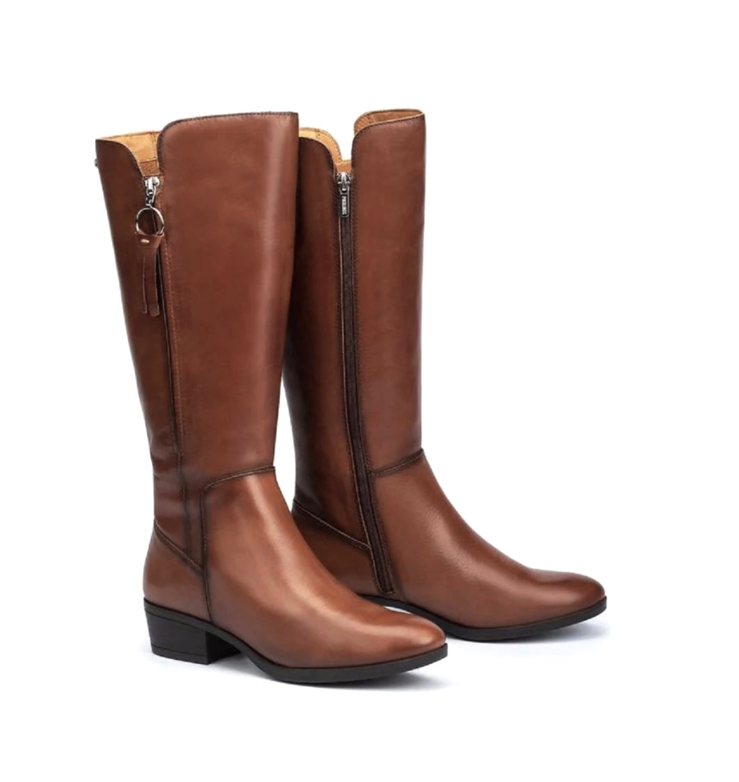 Pikolinos Daroca W1U-9653 Cuero Light Tan Zip Knee High Boot Made In Spain