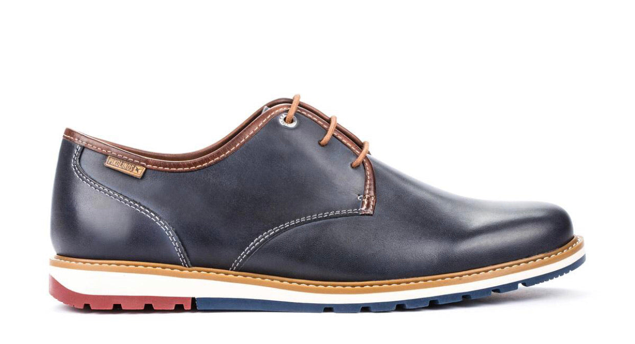 Pikolinos M8J-4195 Nautic Blue Mens 3 Eyelet Lace Up Made In Spain