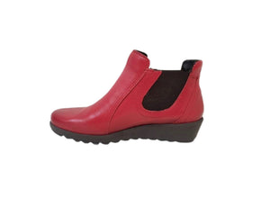 Relax 182-132 Cardinale Red Elastic Zip Ankle Boot Made In Bosnia