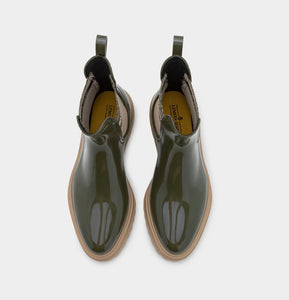 Lemon Jelly Flow 02 Military Green Chelsea Ankle Vegan Rain Boots Made In Portugal