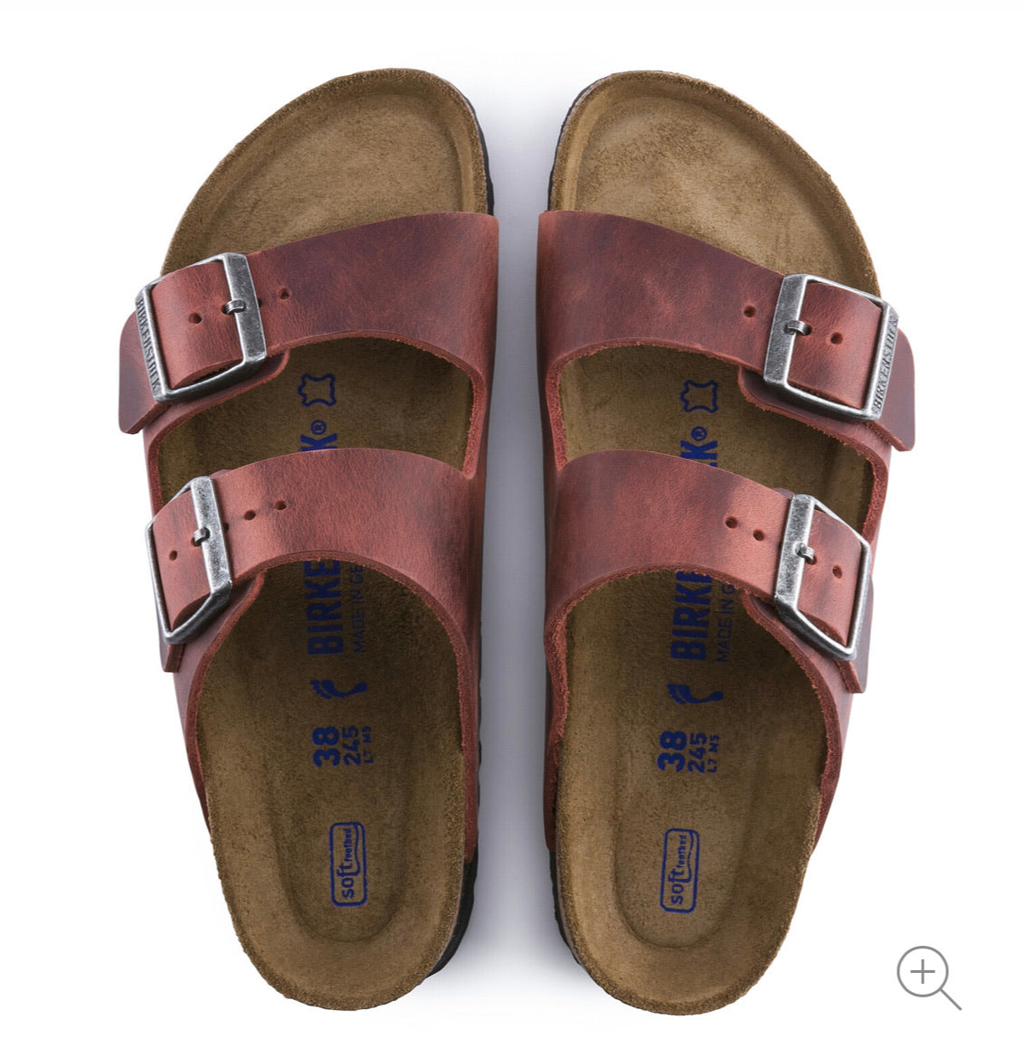 Birkenstock Arizona Earth Red Oiled Leather Soft Footbed Made In Germany