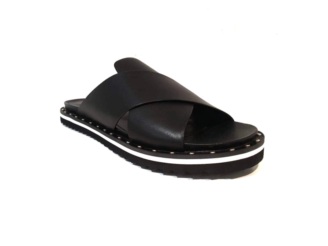 Bruno Premi KA111X Black Nero Vitello Leather Slide