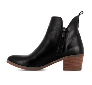 Sala Europe Bobby Black Leather Zip Ankle Boot Made In Turkey