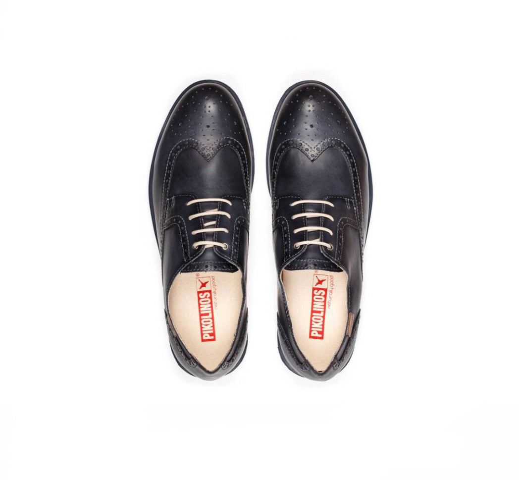 Pikolinos M4G-4111C1 Navy Blue Mens 4 Eyelet Brogue Made In Spain