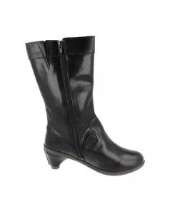 Dr. Martens Toki Black Heel Zip Mid Calf Boot