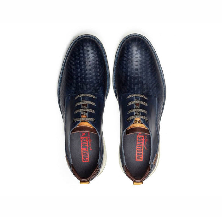 Pikolinos Busot M7S-4388 Blue 4 Eyelet Mens Shoe Made In Spain