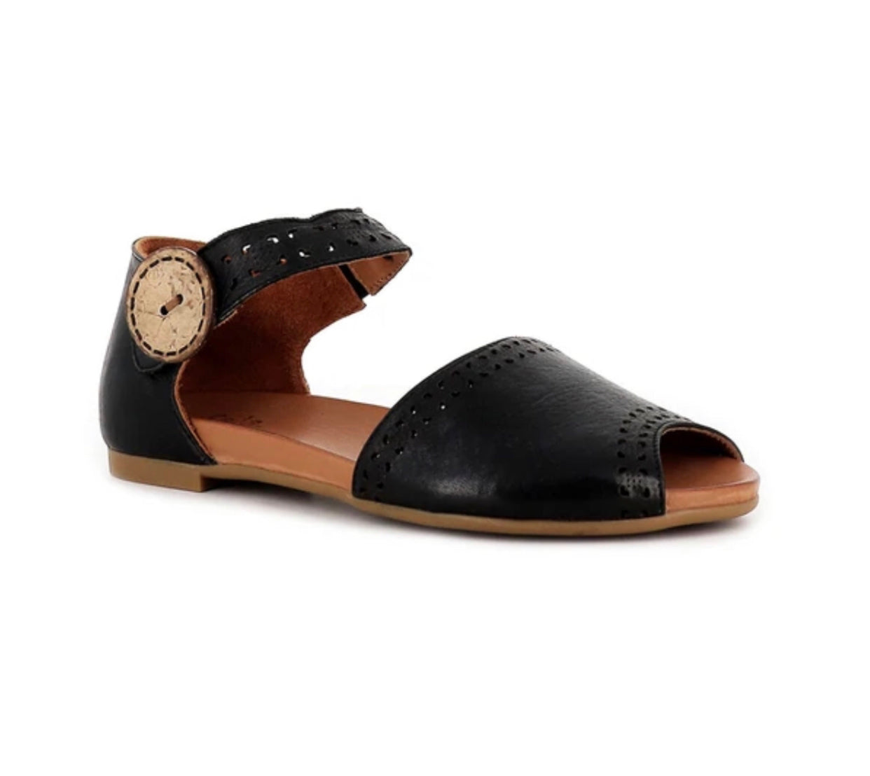 Sala Europe Aimee Black Open Toe Sandal Made In Turkey
