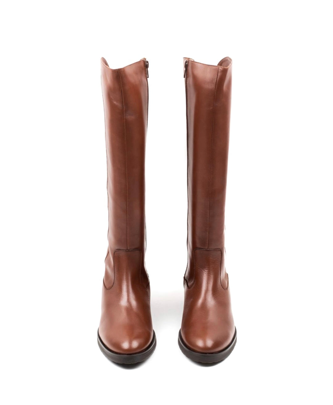 Wonders C-5455 Isy Spaniel Light Brown Tan Knee High Zip Boot Made In Spain