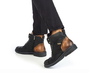 Pikolinos M2M-8170 Black 6 Eyelet Zip Ankle Boot Made In Spain