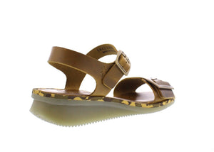 Fly London Comb230Fly Camel Women's Wedges Open Toe Sandals Made In Portugal