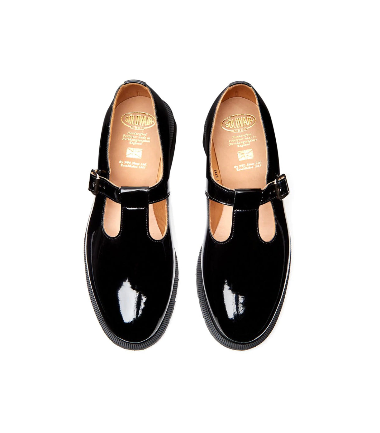 Solovair Black Patent Mary Jane Shoe Made In England