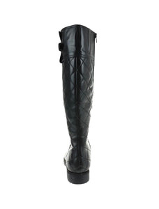 Bruno Premi F0804X Black Nero Savana Quilted Leather Zip Knee High Boot