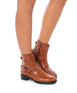 Wonders D-9301 Cuero Light Tan Zip Ankle Boot Made In Spain
