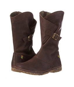 El Naturalista N916 Brown Mid Calf Zip Boots Made In Spain