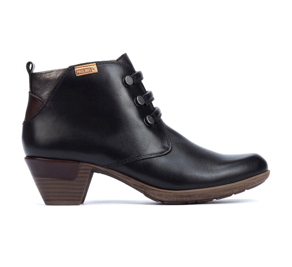 Pikolinos Rotterdam 902-8746 Black Zip 3 Eyelet Boot Made In Spain