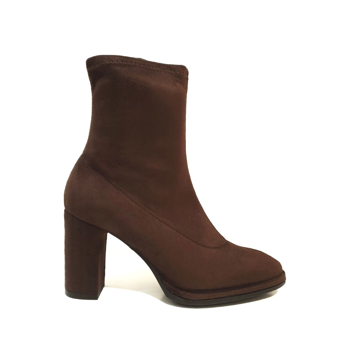 Wonders M-5104 Marron Brown Suede Leather Stretch Sarga Zip Ankle Boot Made In Spain