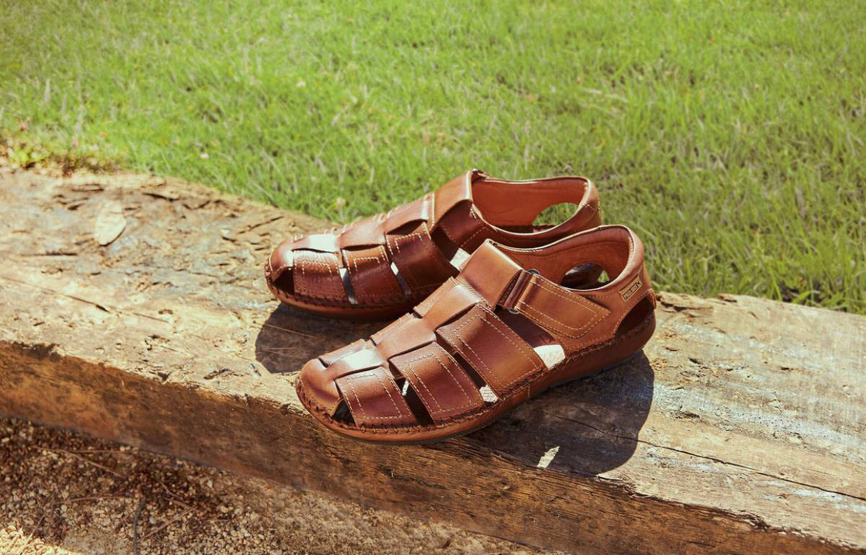 Pikolinos 06J-5433 Cuero Leather Sandals Mens Velcro Made In Spain