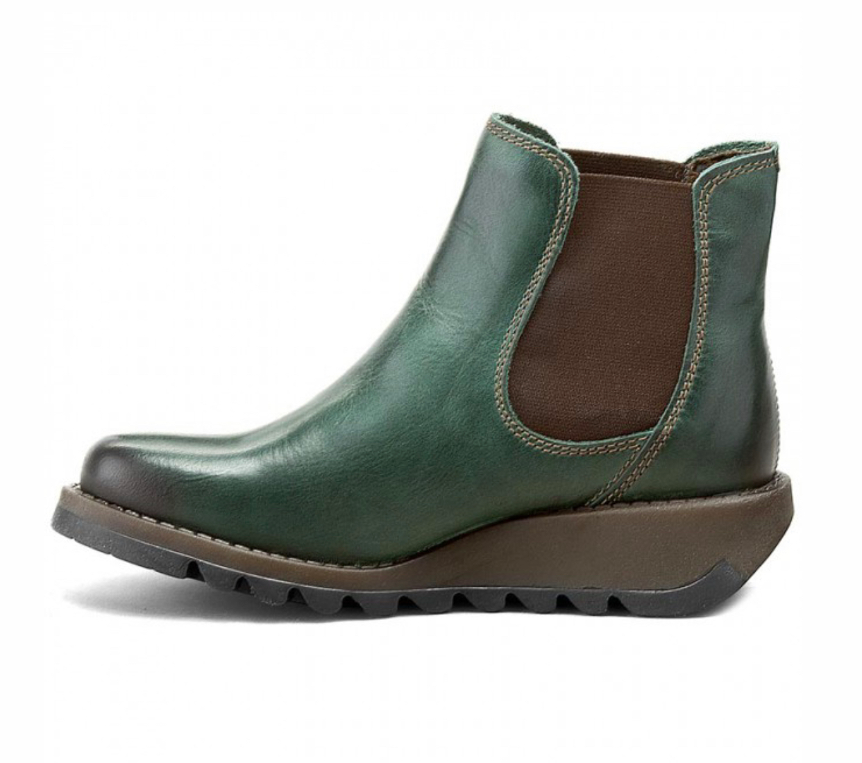 Fly London Salv Petrol Green Chelsea Ankle Boots Made In Portugal