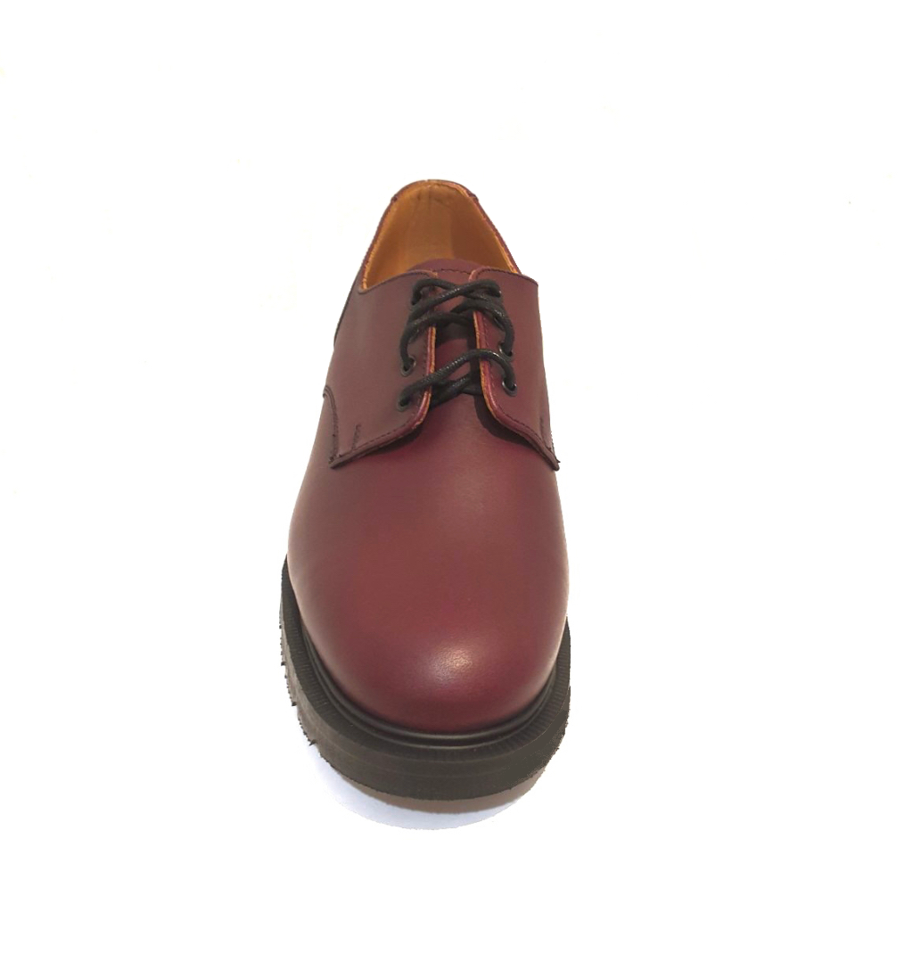 Solovair Burgundy Waxy 4 Eyelet Gibson Shoe Made In England