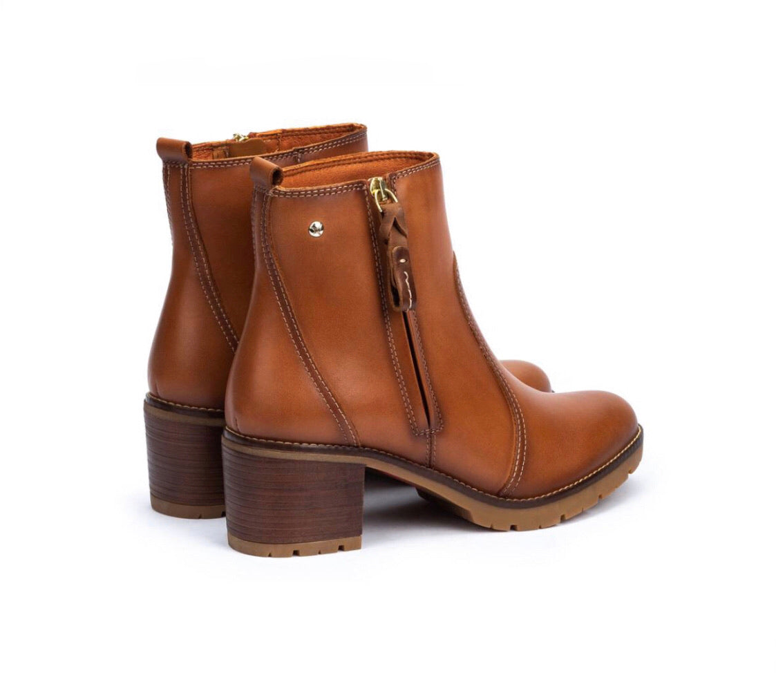 Pikolinos Llanes W7H-8632 Brandy Zip Ankle Boots Made In Spain