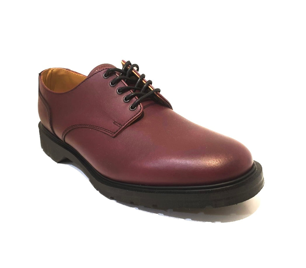 Solovair Burgundy Waxy 5 Eyelet Gibson Shoe Made In England