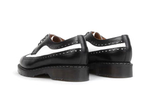 Solovair Black & White Hi-Shine 5 Eyelet American Brogue Shoe Made In England