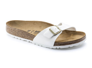 Birkenstock Madrid Patent White Birko-Flor Made In Germany