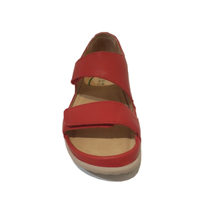 Naot Manawa Kiss Red Leather 2 Strap Velcro Sandals Made In Israel