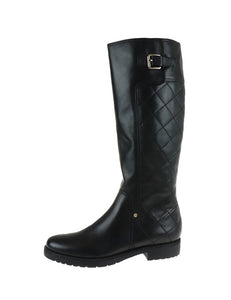 Bruno Premi F0804X Black Nero Savana Quilted Leather Zip Knee High Boot