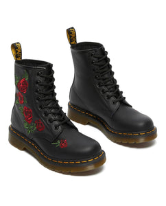 Dr. Martens 1460 Vonda Black Softy T Floral Ankle 8 Eyelet Boot