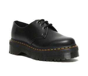 Dr. Martens 1461 Quad Black Smooth Platform 3 Eyelet Shoe