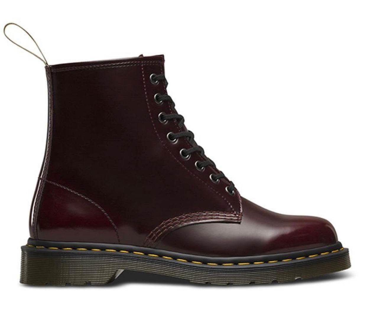 Dr. Martens 1460 Cherry Red Oxford Rub Off Vegan Ankle 8 Eyelet Boot