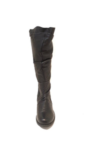 Cabello Comfort Piraz Black Double Zip Knee High Boot Made In Turkey