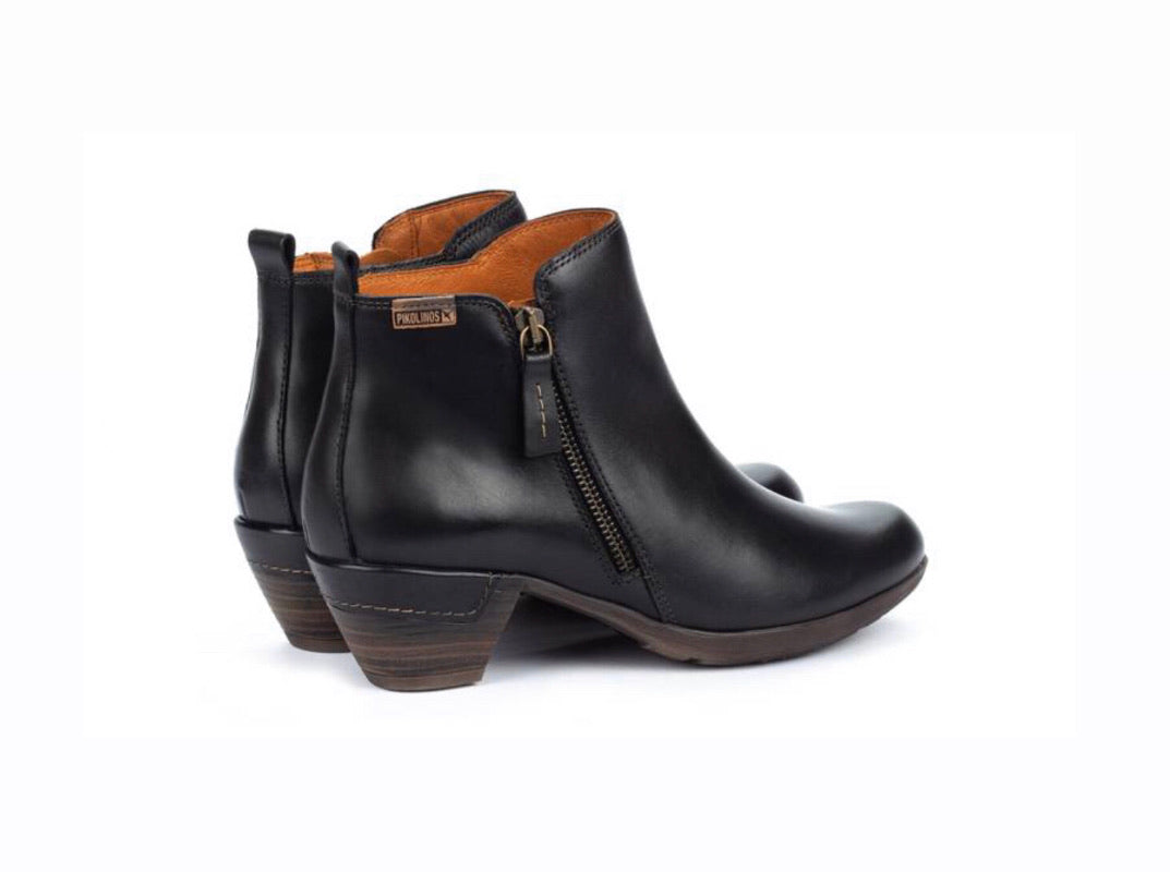 Pikolinos Rotterdam 902-8900 Black Zip Ankle Boots Made In Spain