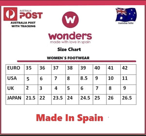 Wonders A-1112 Black Negro Iseo I Leather Flats Made In Spain
