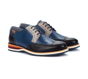 Pikolinos ARONA M5R-4373C1 Black 4 Eyelet Brogue Made In Spain