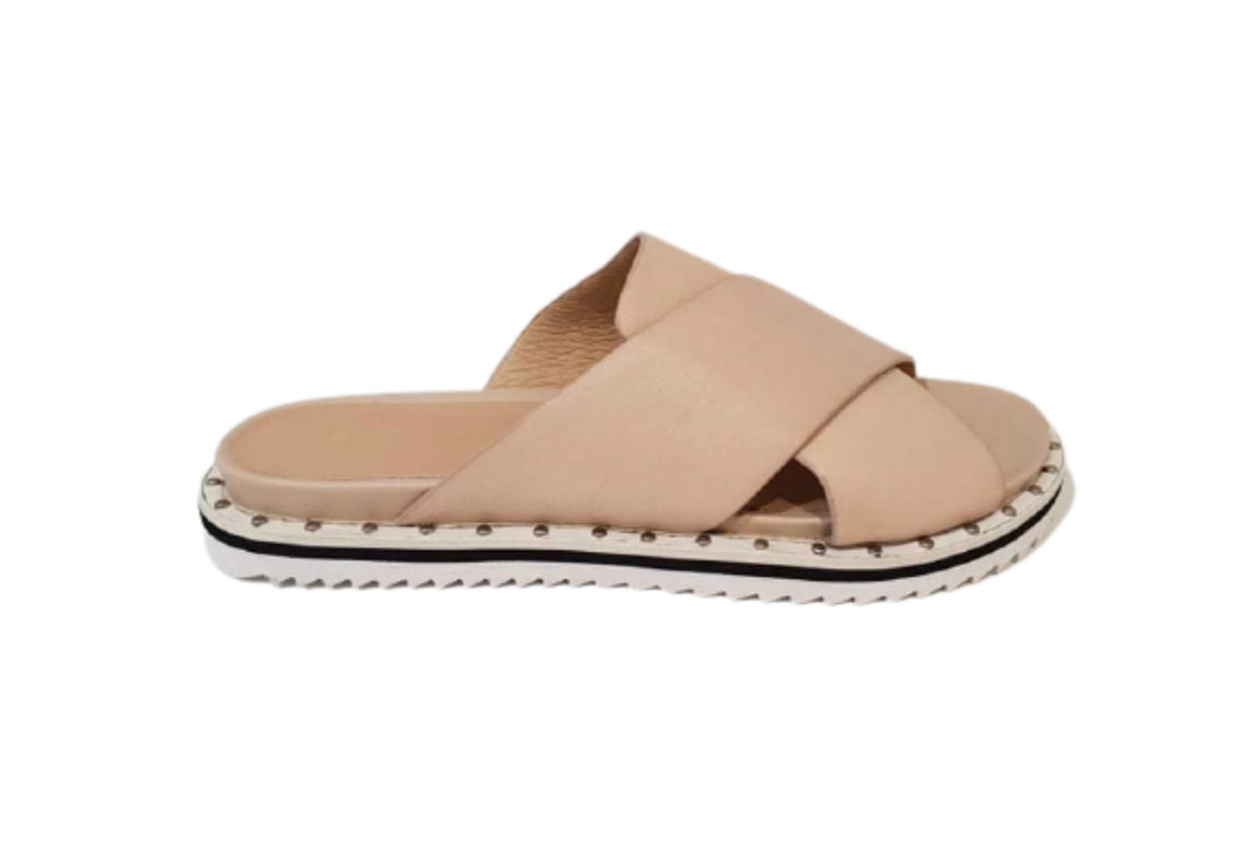 Bruno Premi KA111X Nude Cream Vitello Leather Slide