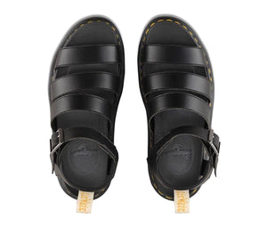 Dr. Martens Blaire Vegan Chunky Black Sandal Buckle 3 Strap