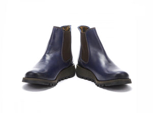 Fly London Salv Blue Chelsea Ankle Boots Made In Portugal