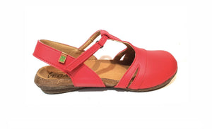 El Naturalista N5062 Red Vegan Mary Jane Flats Made In Spain