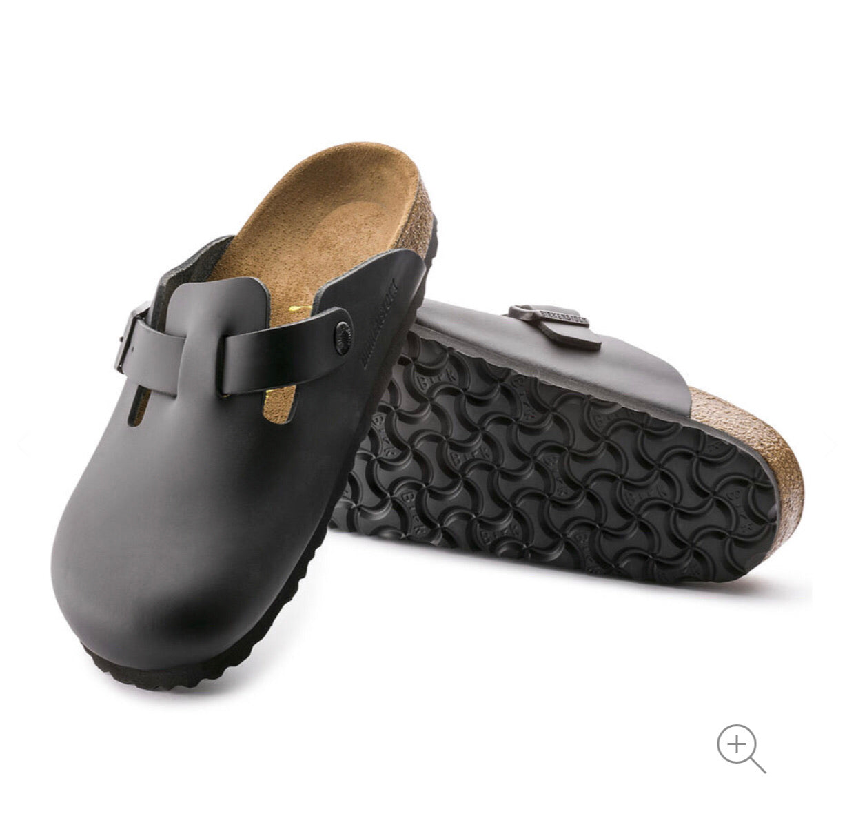Birkenstock Boston Black Smooth Leather Made In Germany