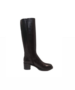 Progetto P270 Black Nero Knee High Zip Boot Made In Italy