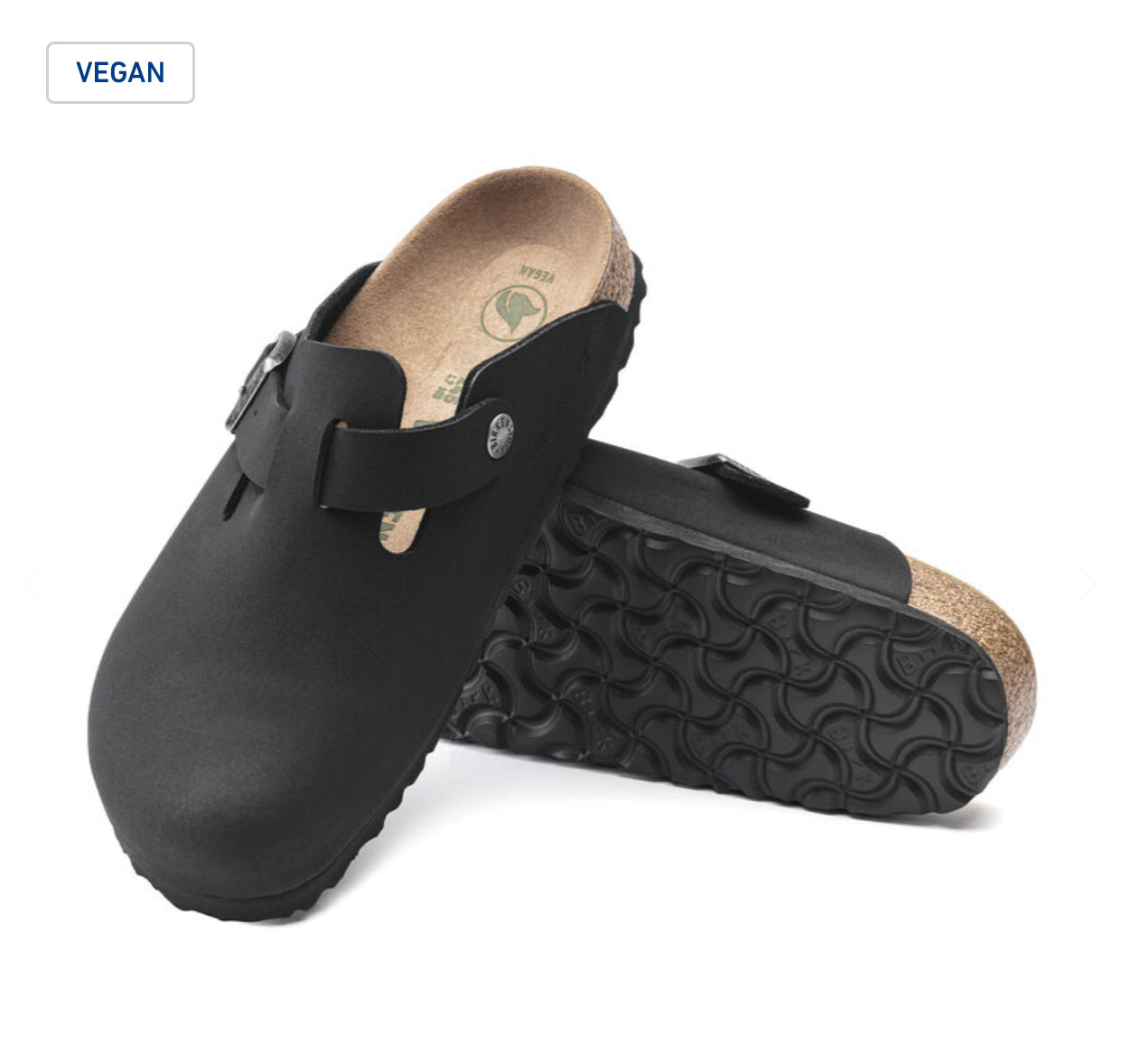 Birkenstock Boston Black Earthy Vegan Made In Germany