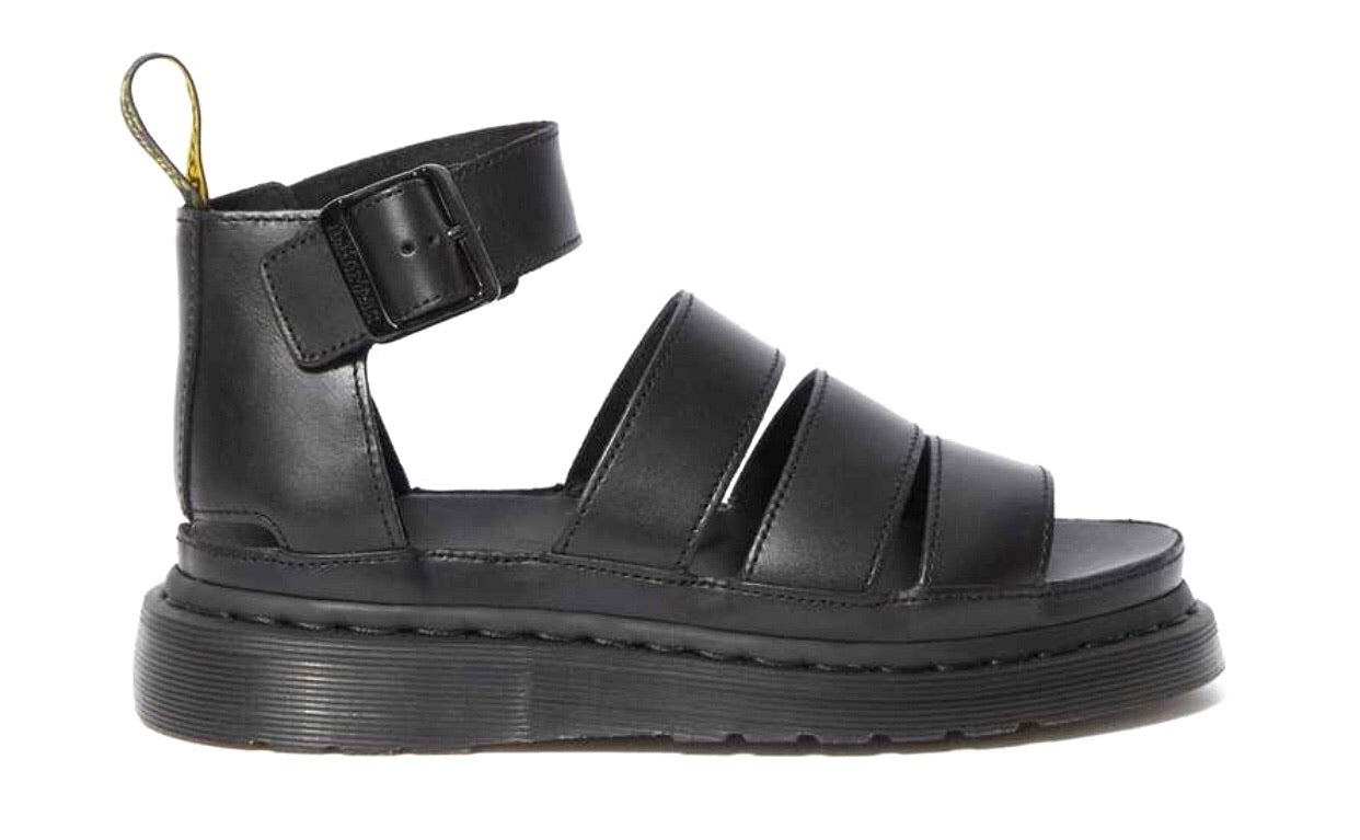 Dr. Martens Clarissa II Brando Black Sandal Buckle 3 Ankle Strap