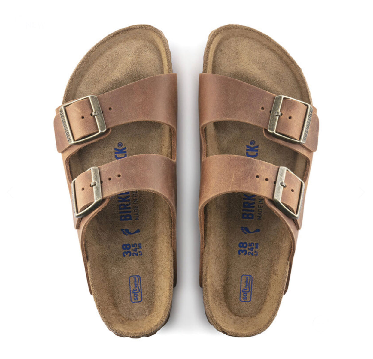 Birkenstock Arizona Cognac Oiled Leather Soft Footbed Made In Germany