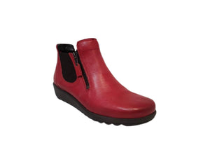 Relax 182-132 Cardinale Red Elastic Zip Ankle Boot Made In Bosnia