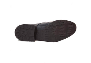 Wonders B-7201 Black Negro Leather 4 Eyelet Shoe Made In Spain